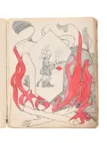 Sketch book to include cartoons and fairytale depictions by Stanley Spencer, Ink, watercolour and pencil, offered Jul 2025
