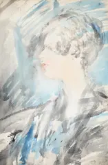 Portrait of a lady in profile by Ambrose McEvoy, Watercolour, offered Jul 2025