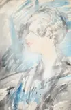 Portrait of a lady in profile by Ambrose McEvoy, Watercolour, offered Jul 2025