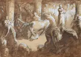 Preparing the bullock by William Orpen, Watercolour, pencil, ink and gouache, offered Jul 2025