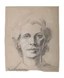 Study of a lady by Eric Kennington, Charcoal and chalk, offered Jul 2025