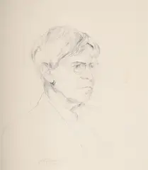 Portrait of sir stanley spencer by Unity Spencer, 1958, Pencil, offered Jul 2025