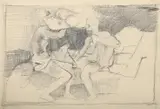 Seated figures by Keith Vaughan, Pencil, offered Jul 2025