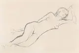 Reclining nude by Edward Wolfe, Pencil, offered Jul 2025