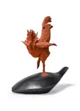 Tricky business by Nicola Hicks, Bronze with terracotta and dark grey patina, offered Jul 2025