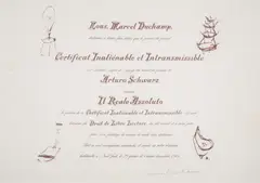 Certificat de lecture by Marcel Duchamp, pencil, offered Jul 2025