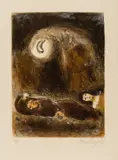 Ruth at the Feet of Boaz by Marc Chagall, Lithograph printed in colours, offered Jul 2025