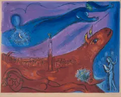 La Bastille by Marc Chagall, Lithograph printed in colours, offered Jul 2025