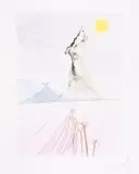 Benjamin by Salvador Dalí, Engraving with drypoint and pochoir in colours, offered Jul 2025