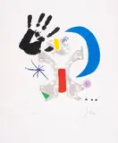 Bonjour Max Ernst by Joan Miró, Etching with aquatint and embossing printed in colours, offered Jul 2025