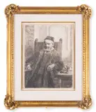 Jan Lutma by Rembrandt Harmensz van Rijn, Etching with engraving and drypoint, offered Jul 2025