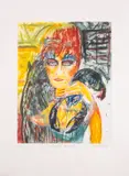 Queen of the Night by John Bellany, Etching with aquatint printed in colours, offered Jul 2025