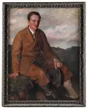Portrait of a seated gentleman in an extensive landscape by C. Collas, Oil on canvas laid to board, offered Jun 2025