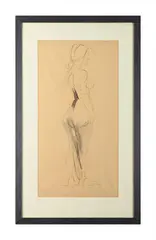 Standing nude by Peter Howson, Chalk and pastel, offered Jun 2025