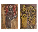 Untitled by Gamal Mahmoud, Mixed media Both signed, offered Jun 2025