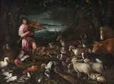 Orpheus charming the animals by Leandro Bassano, Oil on canvas Later inscribed 'Jacques Bassano', offered Jun 2025