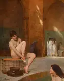 The bathers by Gustavo Mancinelli, Oil on canvas, offered Jun 2025