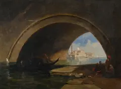 San giorgio maggiore chiesa by James Holland, Oil on canvas, sold Jun 2025