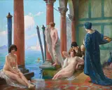 Bathers by Jean Paul Gervais, Oil on canvas, sold Jun 2025