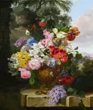 Summer flowers by John Wainwright, Oil on canvas, a pair Both signed and dated '1865', sold Jun 2025