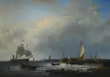 Boats at sea by Abraham Hulk Senior, Oil on canvas, sold Jun 2025