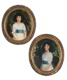 Untitled by George Harcourt, Oil on canvas, oval Both signed, sold Jun 2025