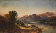 Ben venue in the distance, scotland by Joseph Horlor, Oil on canvas, offered Jun 2025