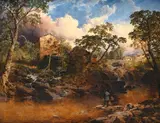 In the welsh hills at ghit blaisfestiniog by Edmund John Niemann, Oil on canvas, offered Jun 2025
