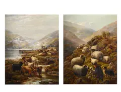 Highland cattle by Robert Watson, Oil on canvas, a pair Both signed and dated '1910', sold Jun 2025