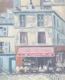 Le Bistrot by Edwina Burbridge, oil on board, offered Apr 2026