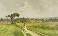 The Road from the Village by Armand Guéry, oil on canvas, sold Apr 2026