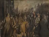Busy street scene by Harold Hope Read, ink and watercolour, sold Apr 2026