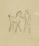 Boy with Foal by Renée Sintenis, pencil, offered Apr 2026
