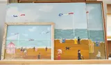 Beach scenes with figures by Margaret Chapman, oil, sold Apr 2026