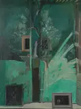 Night Reflection by Harold Mockford, oil on board, sold Apr 2026