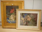 Still life’s of flowers by William Michell Alderton, 1878, watercolor, sold Apr 2026