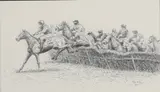The Final Hurdle by Roy Miller, pencil on paper, offered Apr 2026