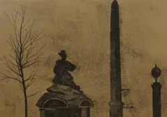 Place de la Concorde by Ronald B. Kitaj, pencil, sold Apr 2026