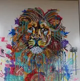 Aslan the Lion by Diana Richardson, acrylic on canvas, offered Apr 2026