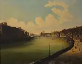 Continental riverscape by G. Blanchard, 1881, oil on canvas, sold Apr 2026