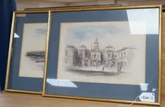 St Paul's Cathedral from the Thames' and 'Horse Guard's Parade from Whitehall by Eugene James Tily, watercolor, offered Apr 2026