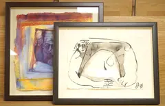 Figural study by Simon Jones, ink and watercolour, sold Apr 2026