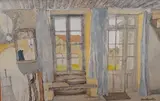 French interior scene by John Bawtree, gouache on board, sold Apr 2026