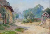 The Lychgate by Ernest Walbourn, oil on board, sold Mar 2026