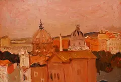 View of Rome by Carlo Quaglia, oil on board, sold Mar 2026