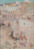 Rooftops, Benares by Mabel Alington Royds, oil on canvas board, sold Mar 2026