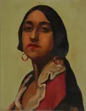 Gypsy girl by John Jones, oil on canvas board, sold Mar 2026
