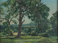 Chanctonbury from Whitelocks by Claude Muncaster, oil on board, sold Mar 2026