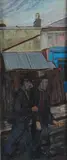 Two Frightened Men by Carel Weight Ch, oil on board, sold Mar 2026