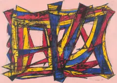 Untitled by William Gear, mixed media on paper, offered Mar 2026